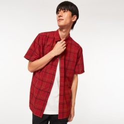 botón pacífico abajo ss 8882X2536 Oakley ropa cheque rojo hierro