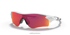 ruta de bloqueo de radar (ajuste de puente bajo) 8882X701 Oakley gafas Lentes Prizm Field, montura blanca pulida.