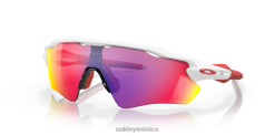 trayectoria del radar ev 8882X24 Oakley gafas Lentes Prizm Road, montura blanca pulida.