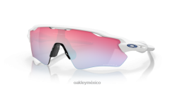 trayectoria del radar ev 8882X29 Oakley gafas Lentes Prizm Snow de zafiro, montura blanca pulida.