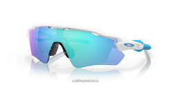 trayectoria del radar ev 8882X33 Oakley gafas Lentes Prizm de zafiro, montura blanca pulida.